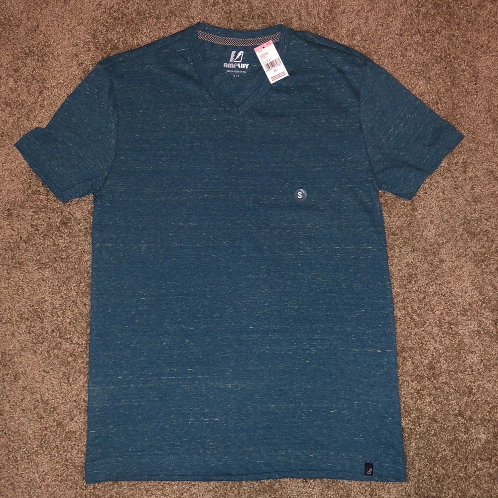 AMPLIFY Dark Teal VNeck Tee